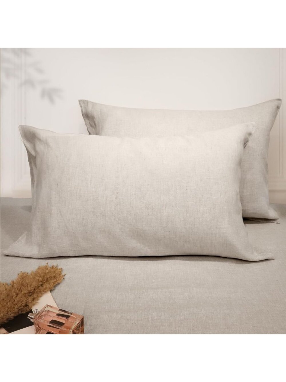 King Size Linen Pillowcase Set of 2 | 100% French Flax, Soft & Breathable